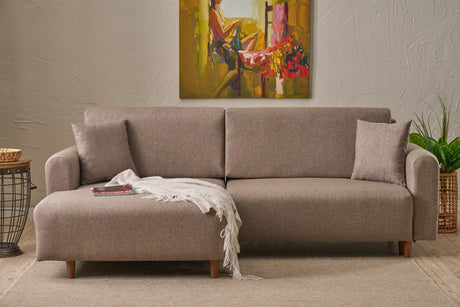 Ecksofa mit Schlaffunktion Left Mane Brown