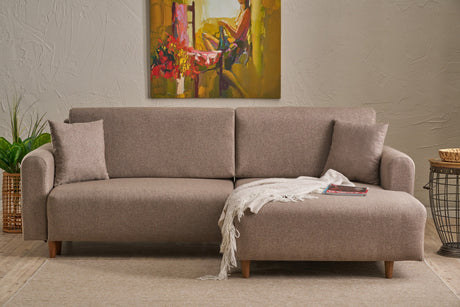 Ecksofa mit Schlaffunktion Right Mane Brown