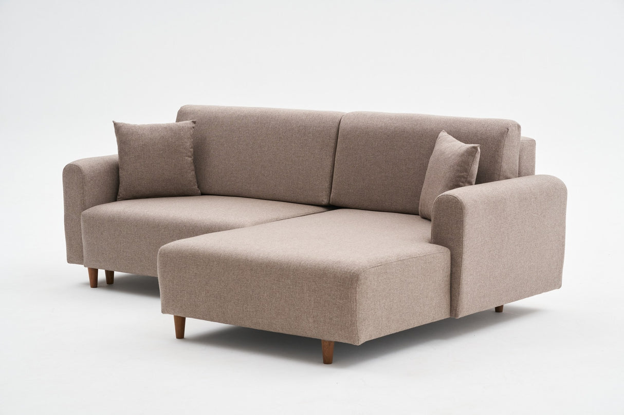 Ecksofa mit Schlaffunktion Right Mane Brown