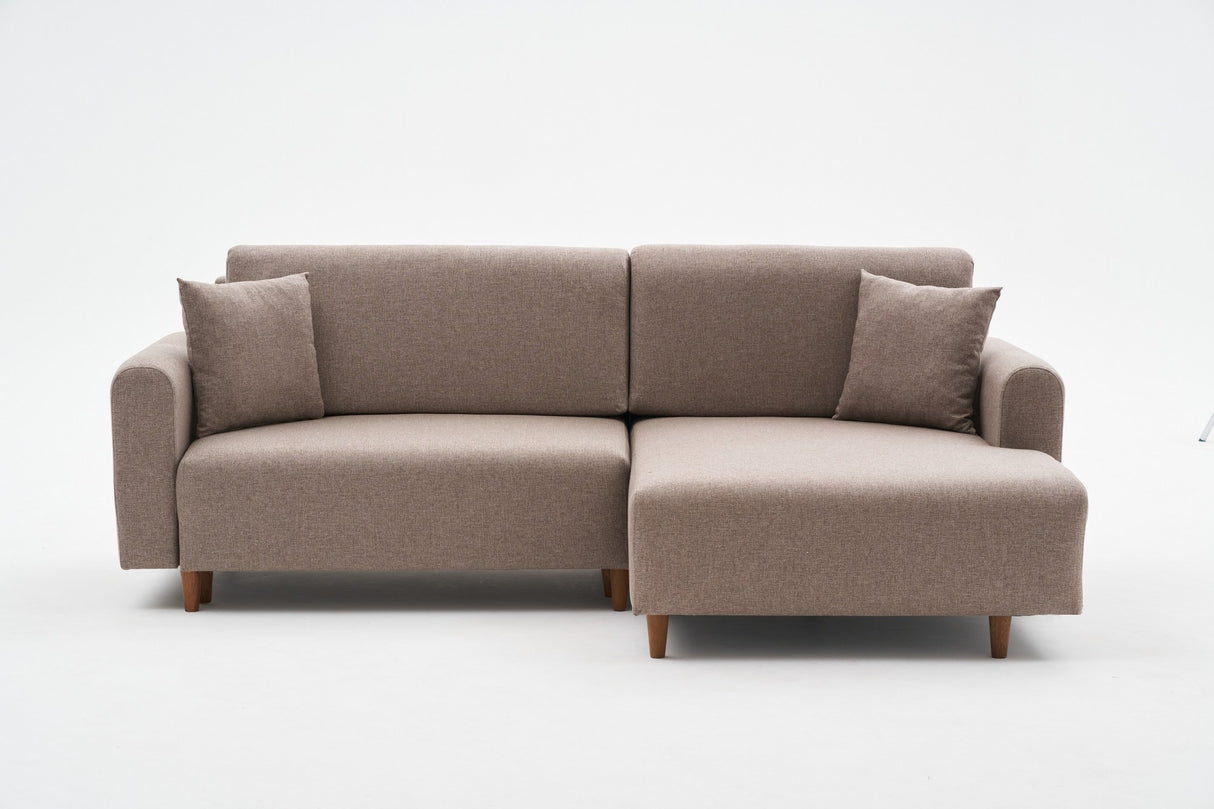 Ecksofa mit Schlaffunktion Right Mane Brown