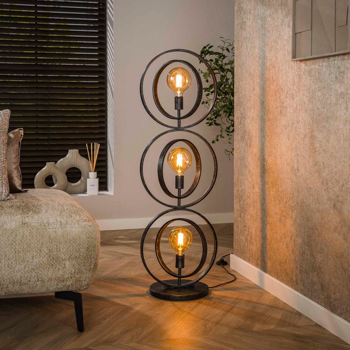 Industriestehlampe Otan Metall 3-Licht