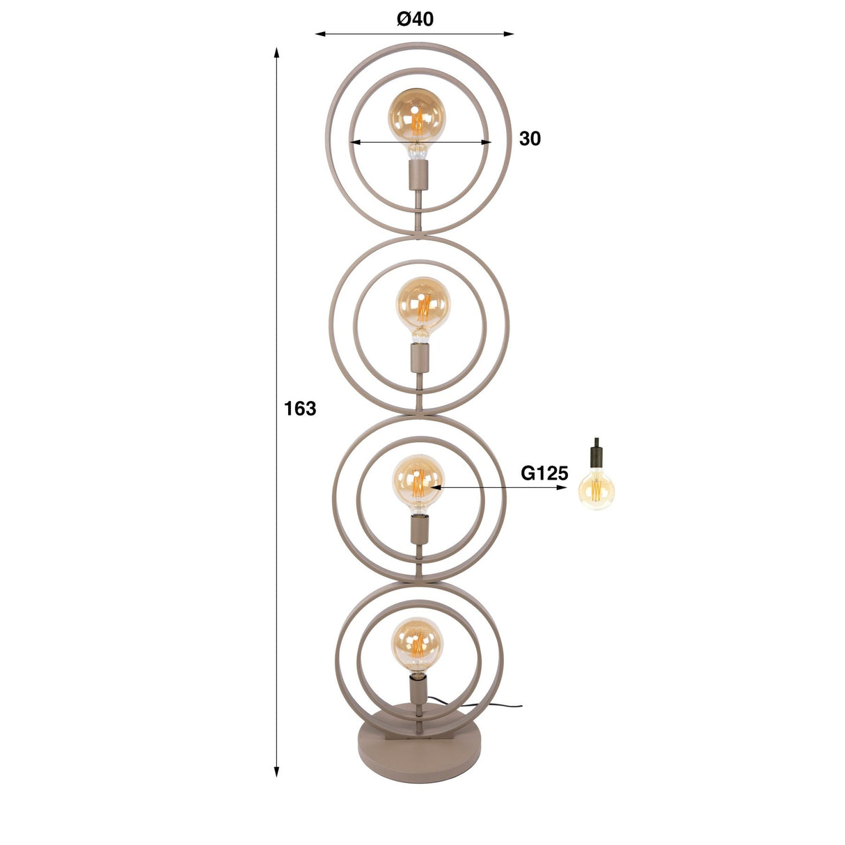 Moderne Vloerlamp Beige Otan 4-lichts
