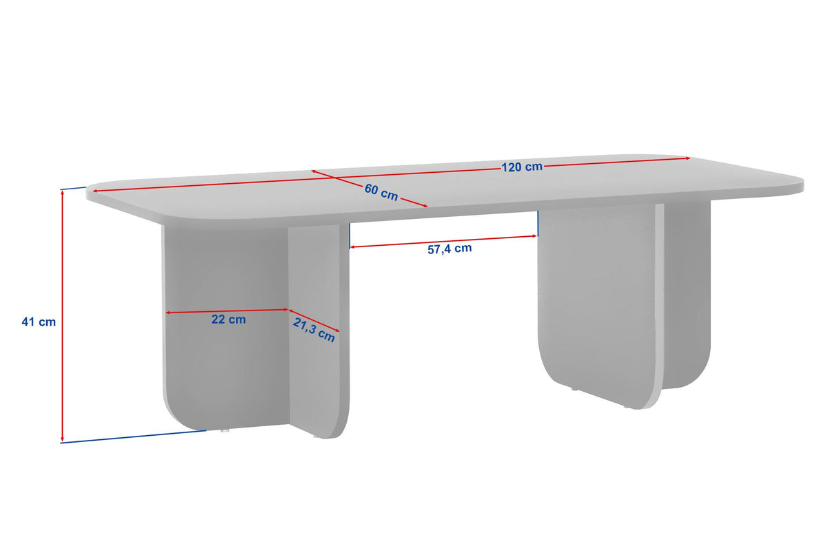 Akira salontafel in walnootlook 120 x 60 cm Gemelamineerd hout