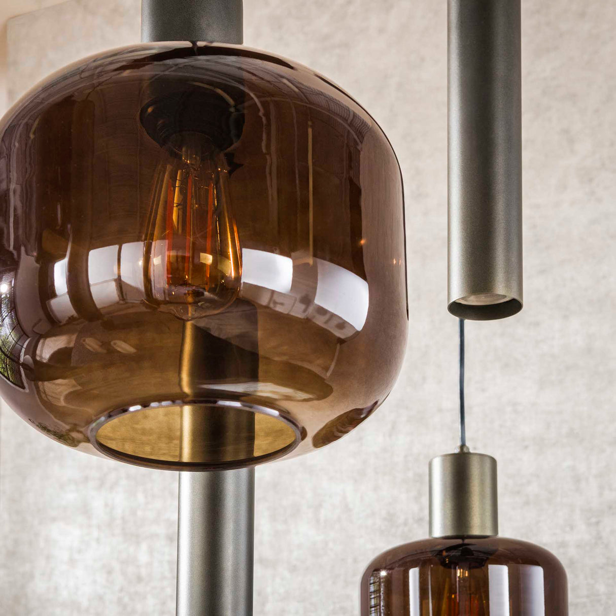 Hängelampe Dax 7-flammig braun 105 cm