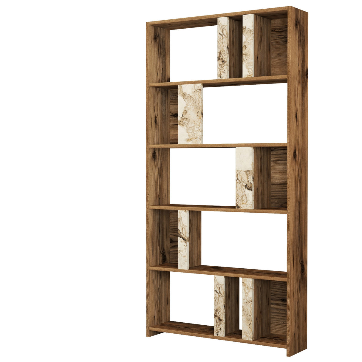 Bücherregal Lima Walnut White Marmer Melamine 90x180x20 cm