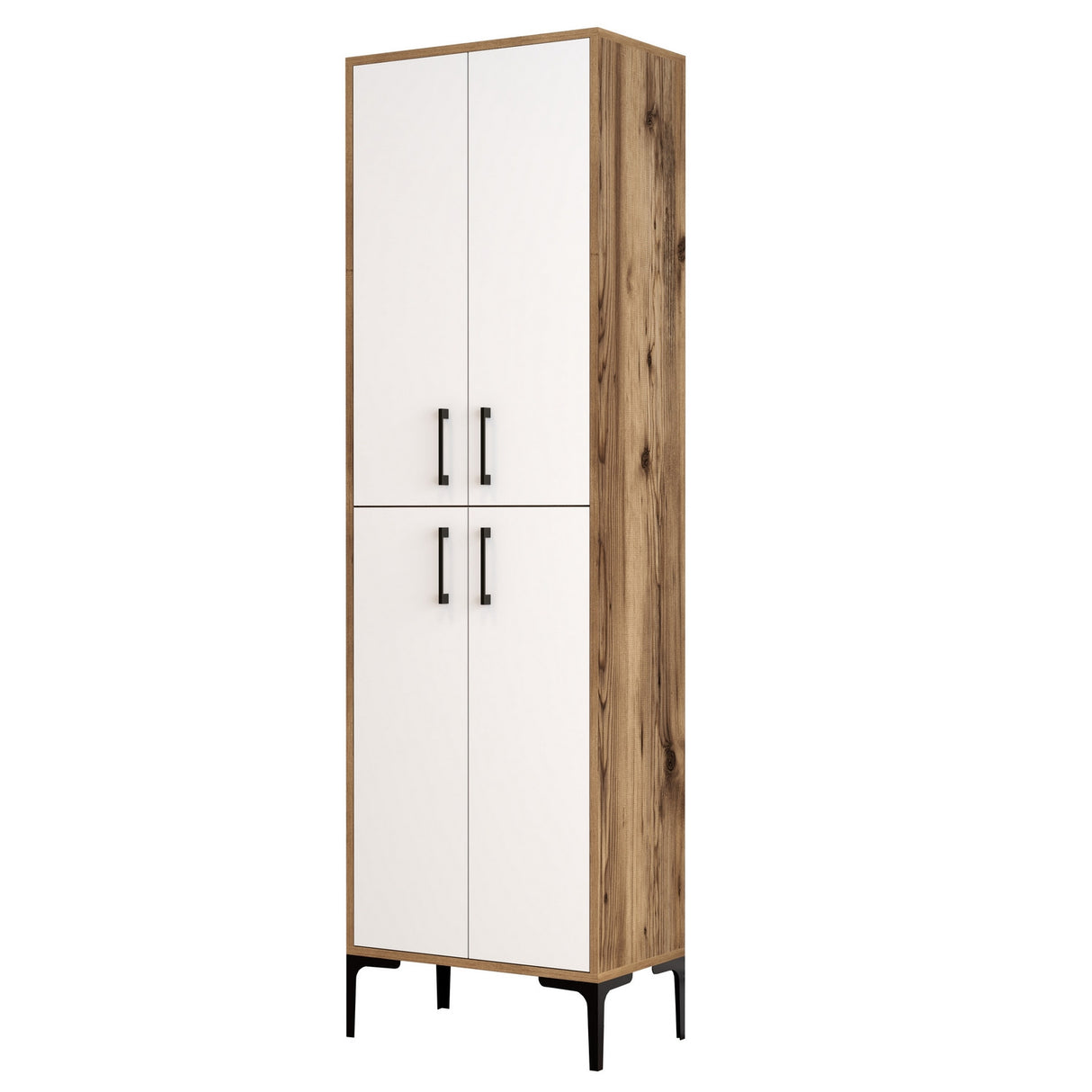 Wandschrank Berlin Walnuss weißes Melamin 60x200x35 cm