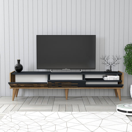 TV -Möbel Valsiya Walnuss Anthrazit Melamin 180x35x45 cm
