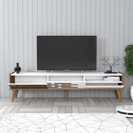 TV -Möbel Valsiya Walnuss weißes Melamin 180x35x45 cm