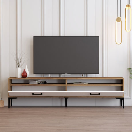 TV -Möbel Set Gebze Walnuss weißes Melamin 180x35x47 cm