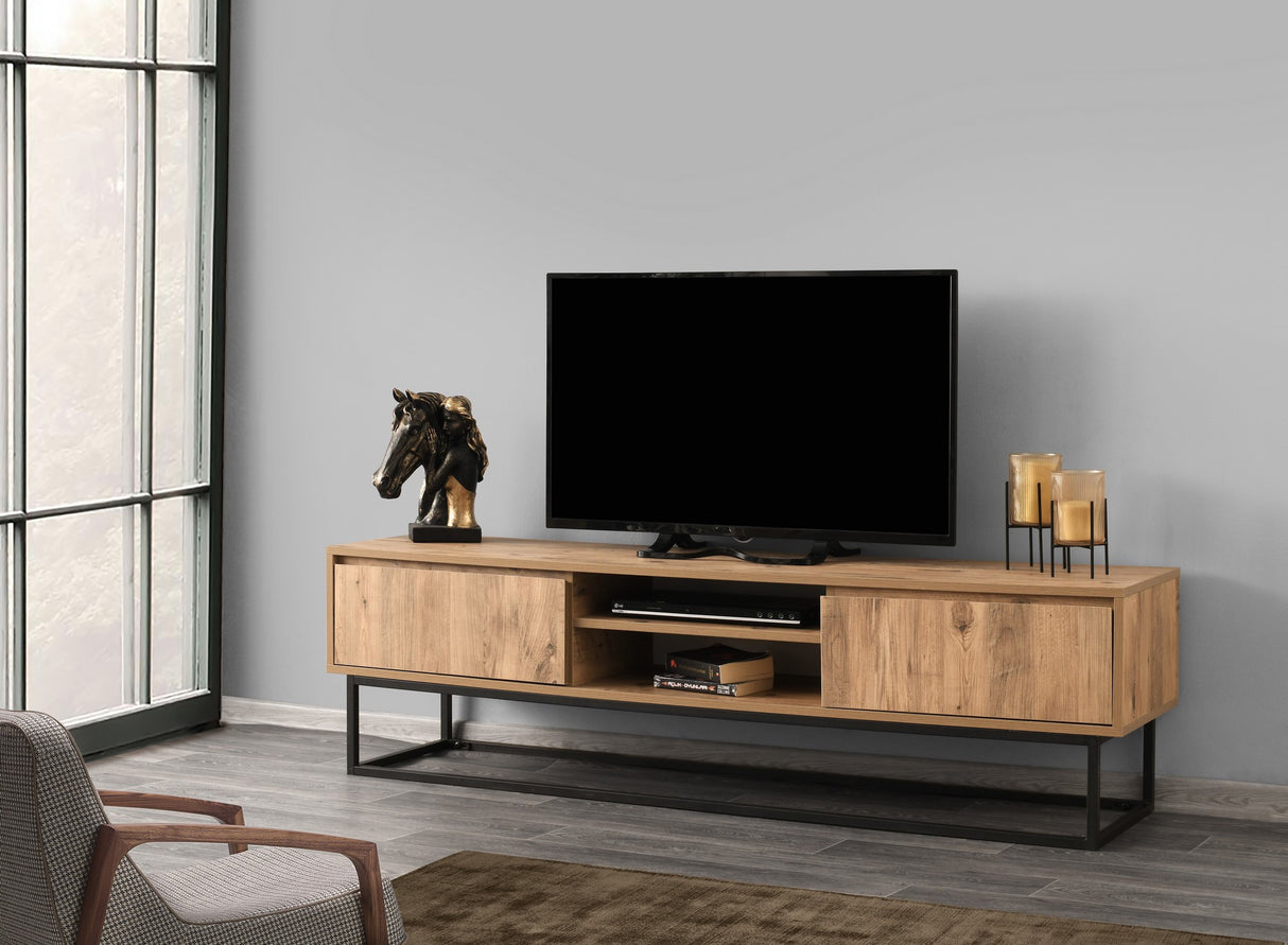 TV -Möbel Belinda Black Denhout Melamine 180x50x40 cm