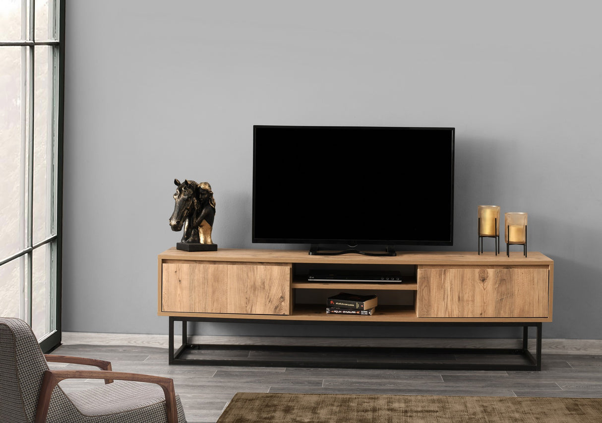 TV -Möbel Belinda Black Denhout Melamine 180x50x40 cm