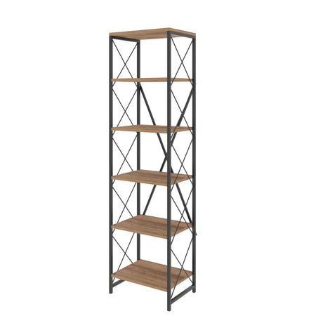 Bücherregal Suadiye Atlantic Pine Black Melamin 50x180x30 cm