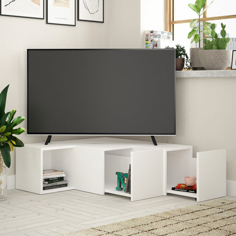 TV-Möbel kompaktes weißes Melamin 90x32x92 cm