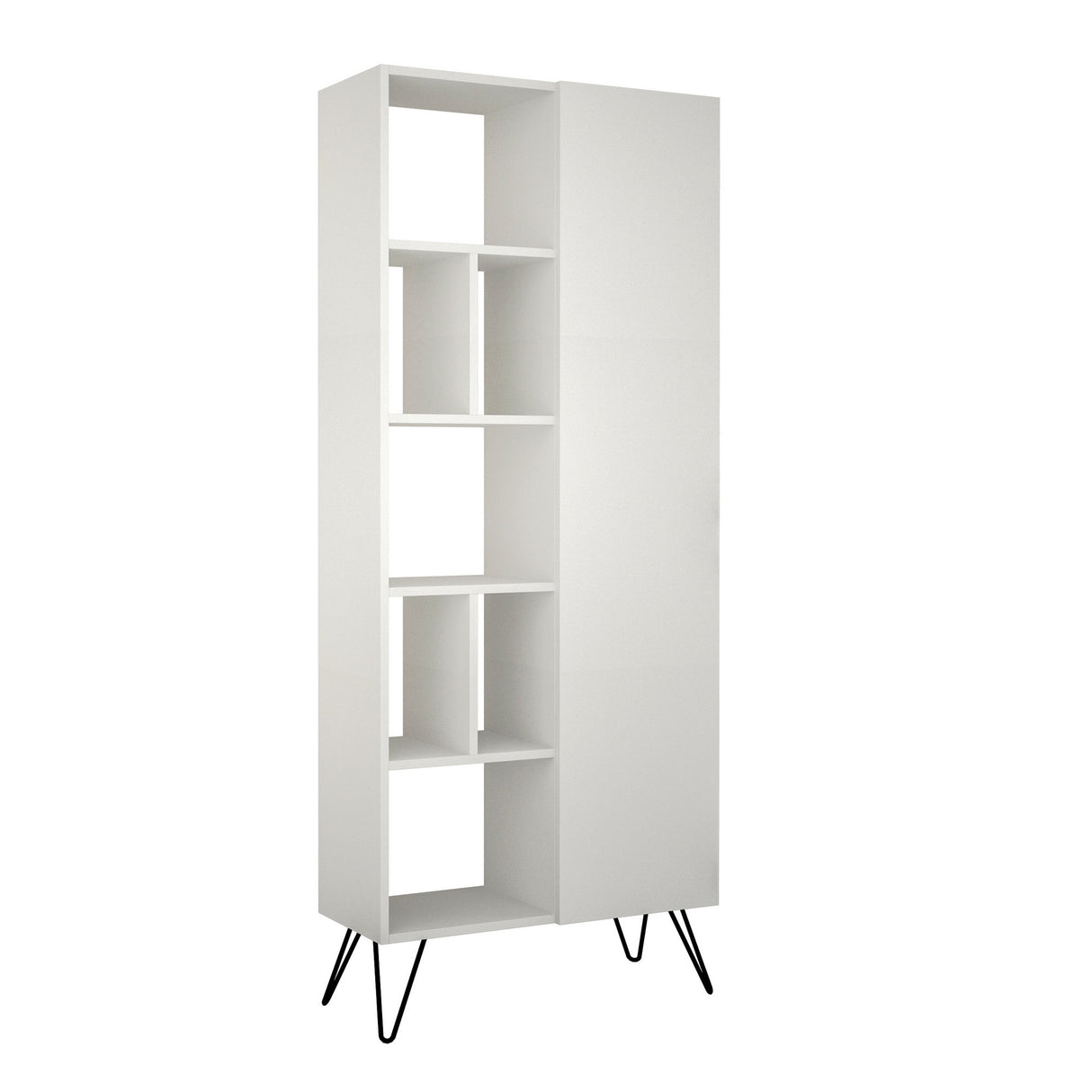 Boekenkasten - Boekenkast Jedda Wit Melamine 79x190x32 cm - Dimehouse