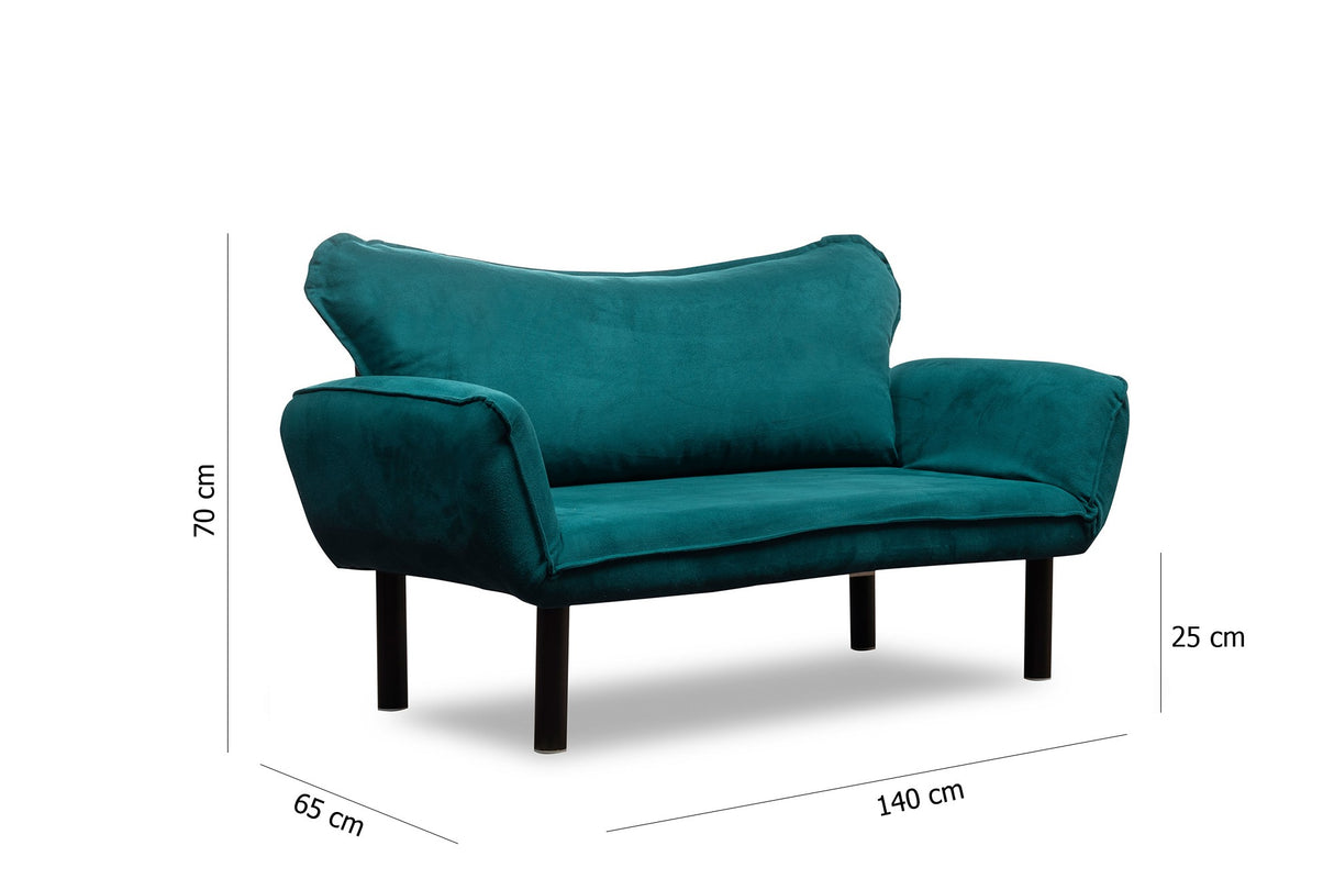 Schlafsofa Petrol Blue Velvet – zwei Personen – Chatto