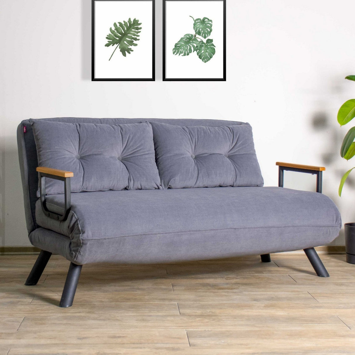 2-Sitzer Schlafsofa Sando Stoff Grau