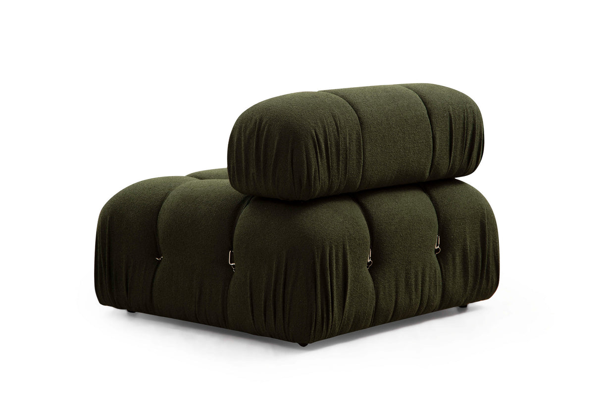 Modulares XXL-Ecksofa Bubble mit Hocker - Samtgrün