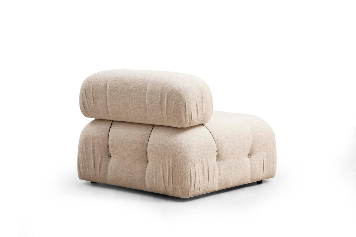 Modulares XXL-Ecksofa Bubble mit Hocker - Creme