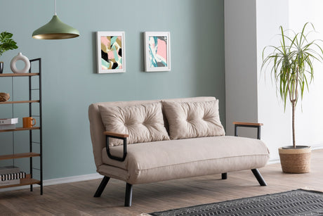 2-Sitzer Schlafsofa Sando Stoff Creme