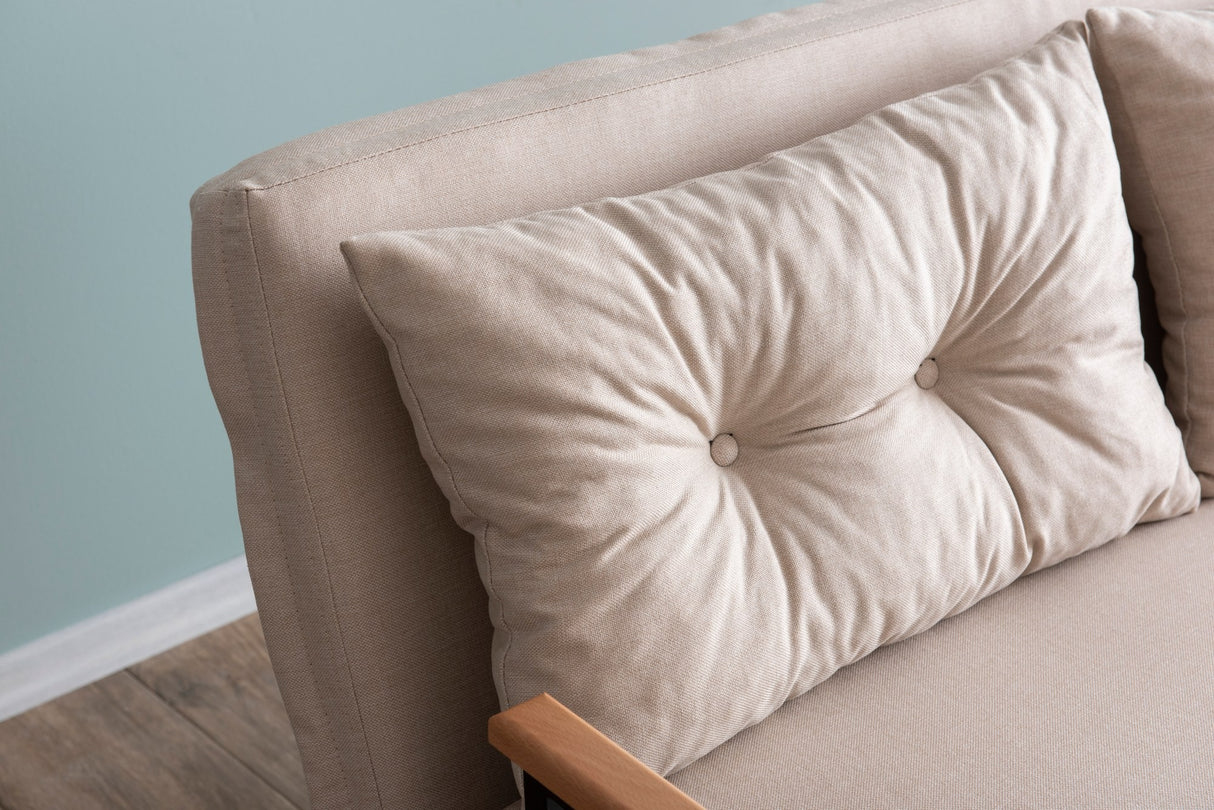 2-Sitzer Schlafsofa Sando Stoff Creme