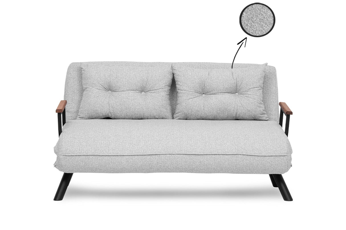 2-Sitzer Schlafsofa Sando Grau Teddystoff