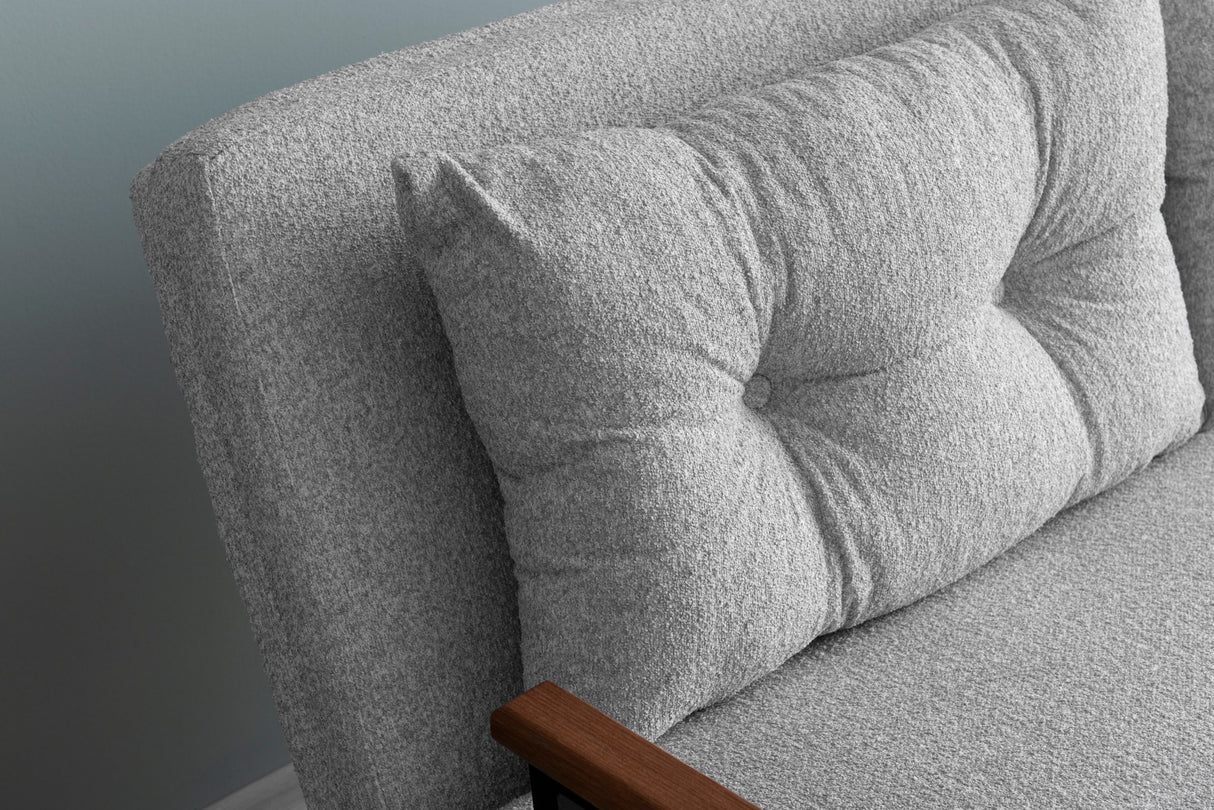 2-Sitzer Schlafsofa Sando Grau Teddystoff