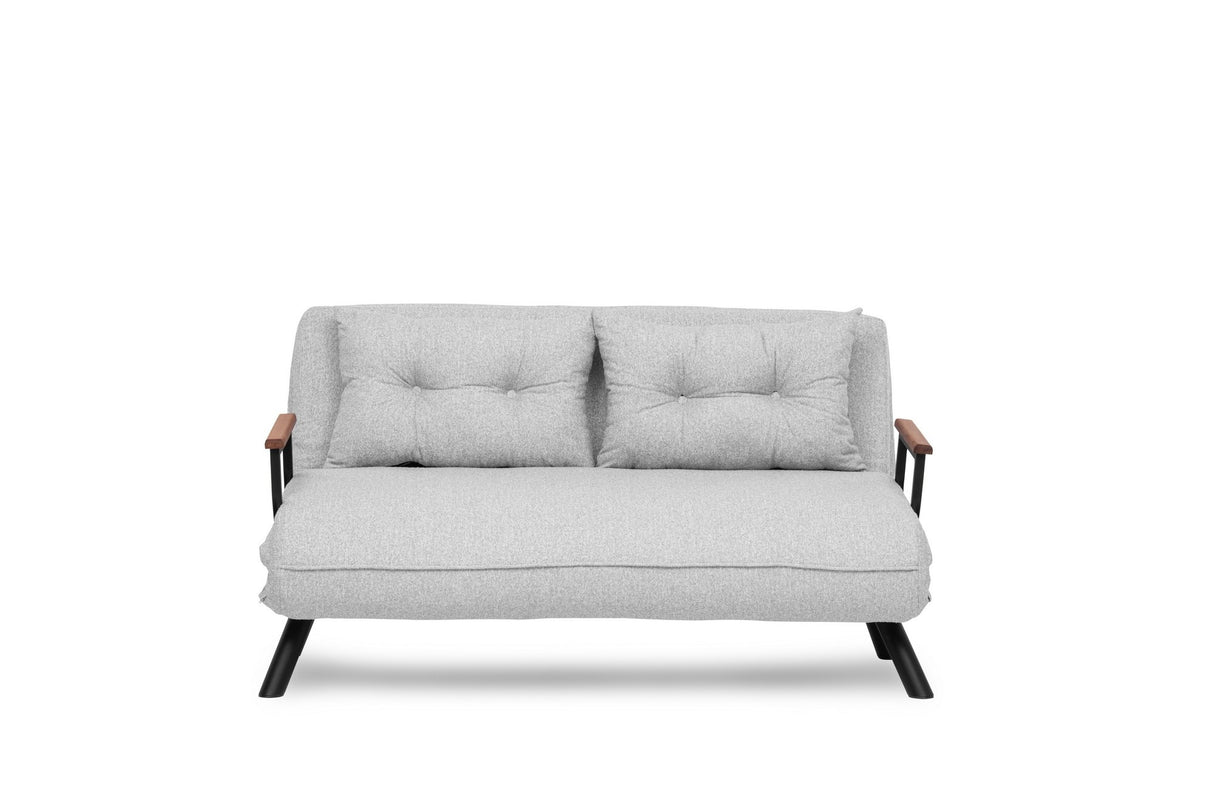 2-Sitzer Schlafsofa Sando Grau Teddystoff