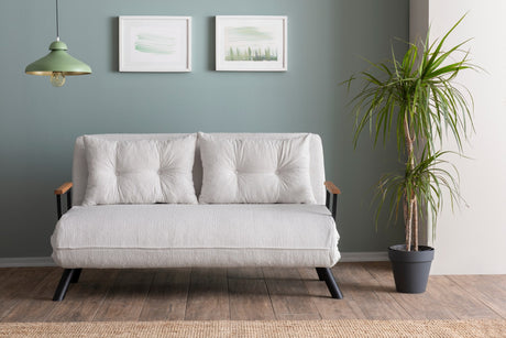 2-Sitzer Schlafsofa Sando Crème Teddystoff