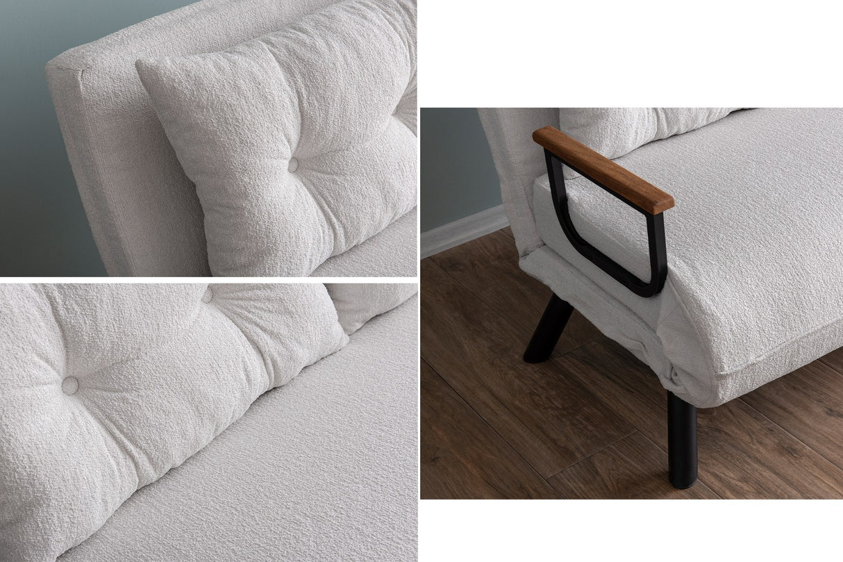 2-Sitzer Schlafsofa Sando Crème Teddystoff
