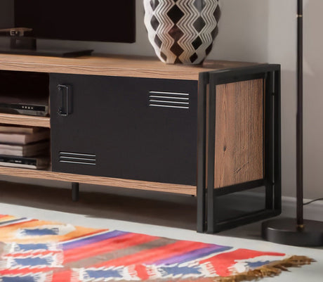 TV -Möbel Cosmo Atlantic Pine Black Melamin 180x50x45 cm