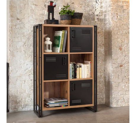 Bücherregal Cosmo Atlantic Pine Black Melamin 89x127x35 cm