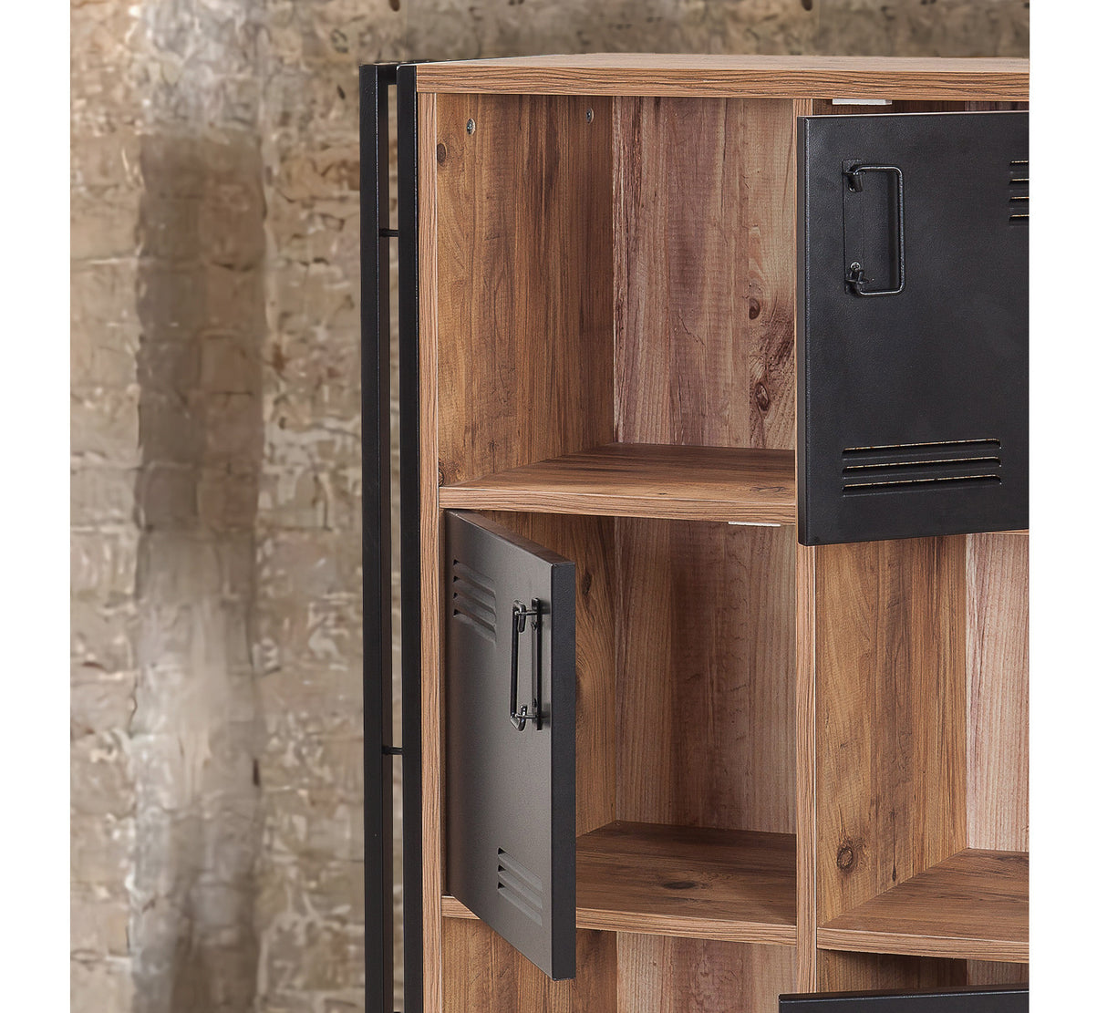 Bücherregal Cosmo Atlantic Pine Black Melamin 89x127x35 cm