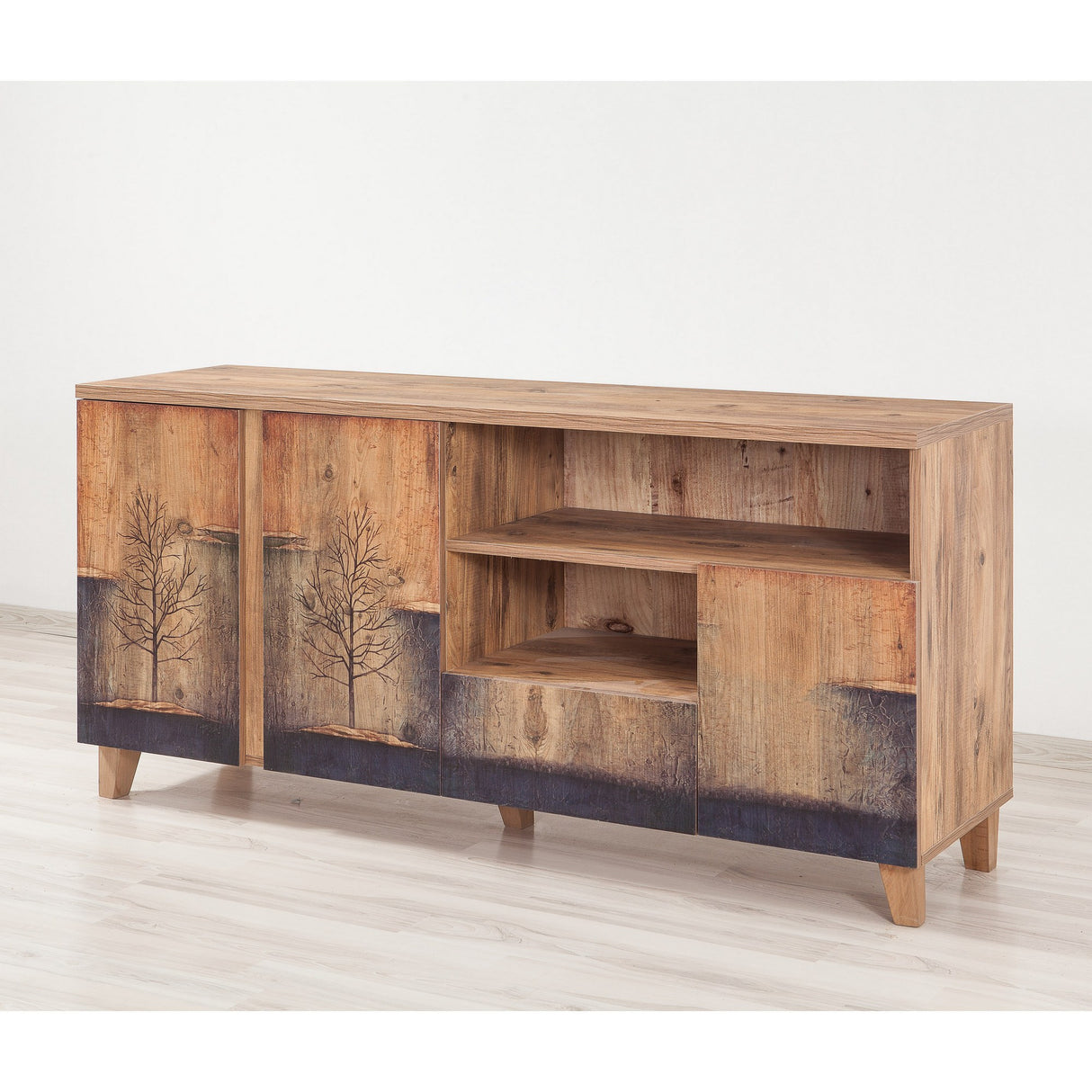 TV -Möbel Marina Mila Atlantic Pine Melamine 160x76x45 cm