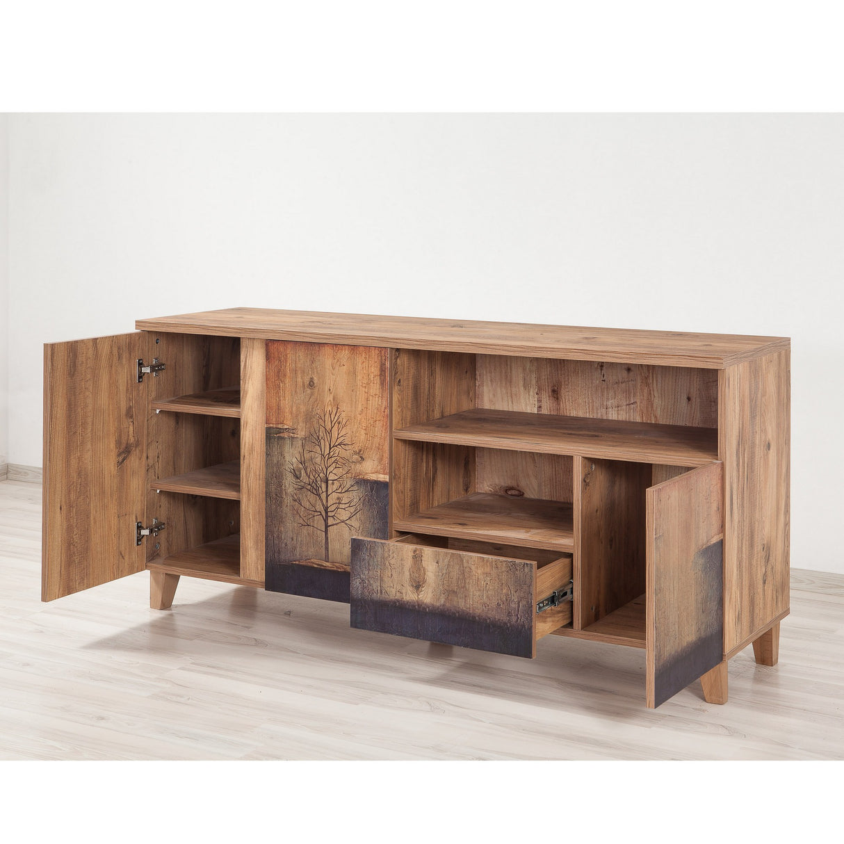 TV -Möbel Marina Mila Atlantic Pine Melamine 160x76x45 cm