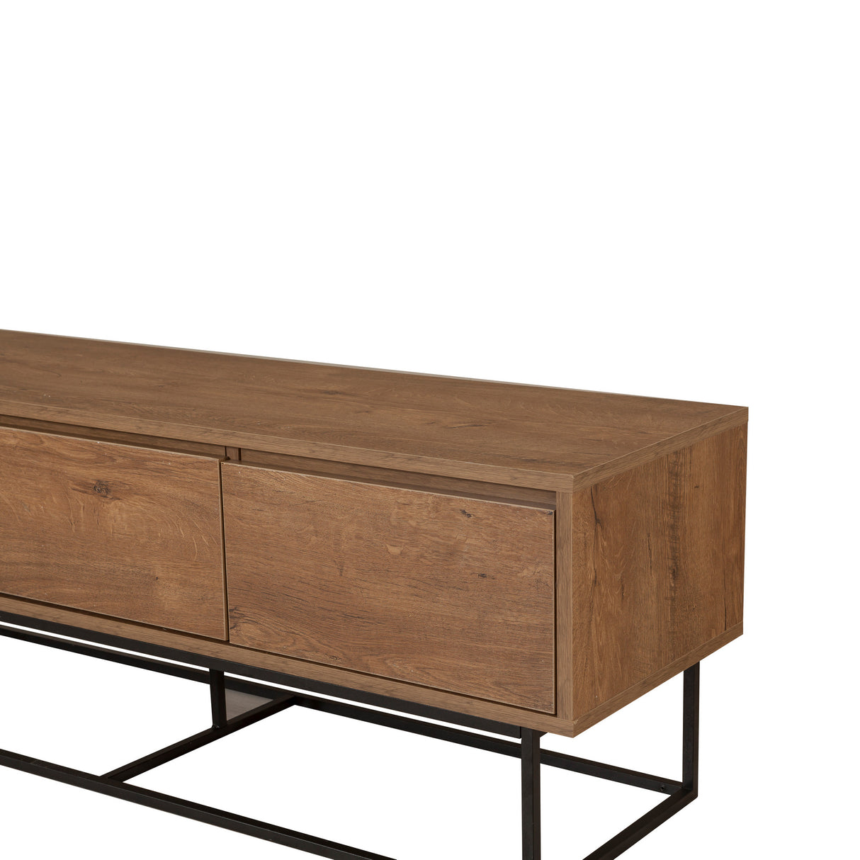 TV-Möbel Milo Walnuss schwarzes Melamin 140x50x40 cm