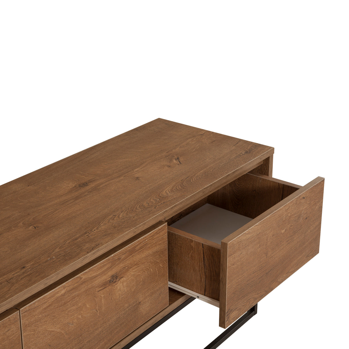 TV-Möbel Milo Walnuss schwarzes Melamin 140x50x40 cm