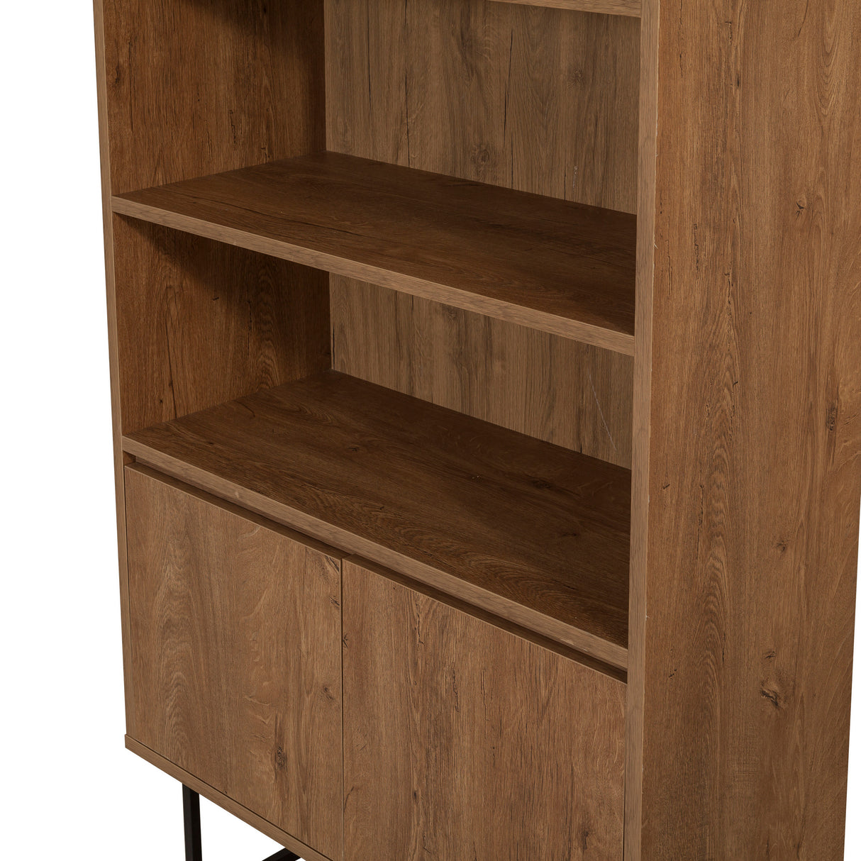 Bücherregal Rea Walnut Black Melamin 80x182x36 cm