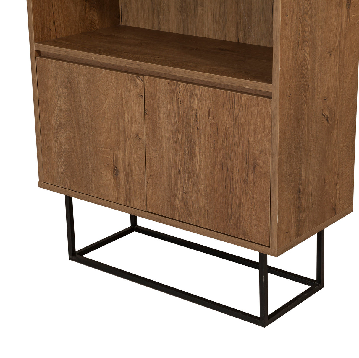 Bücherregal Rea Walnut Black Melamin 80x182x36 cm