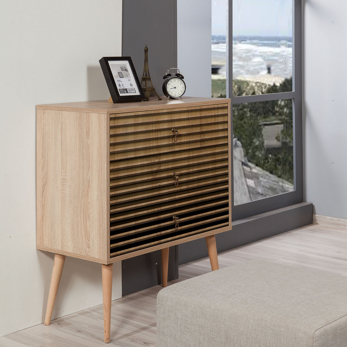 Lastschrank Trio Sonoma Oak Melamin 80x90x40 cm