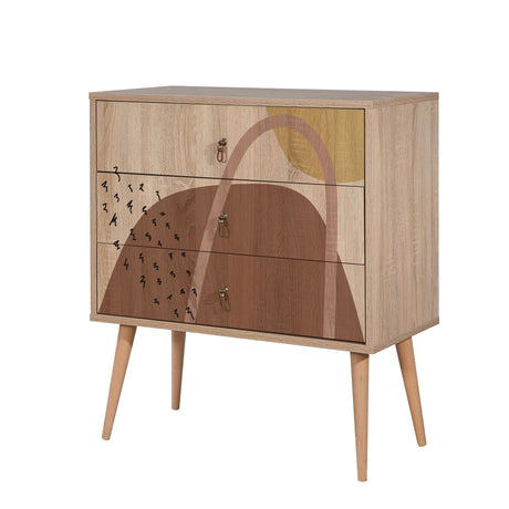 Truhe der Schubladen Stadt Trio Multicolor Melamin 80x89x40 cm