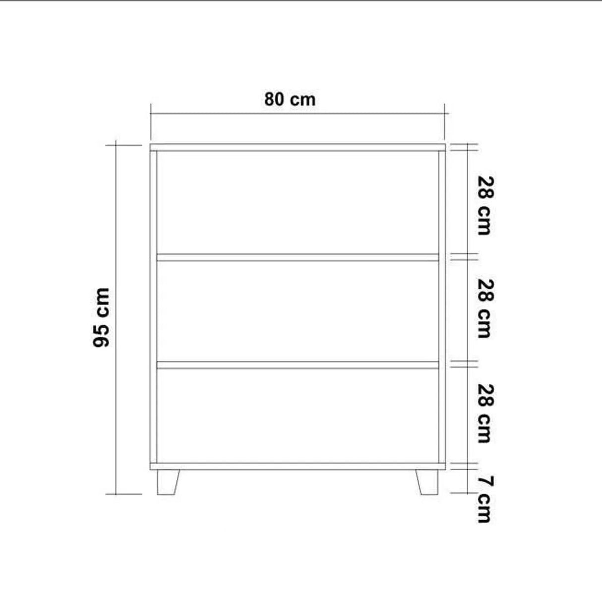 Lastschrank Leva Atlantic Pine Melamin 80x95x43 cm