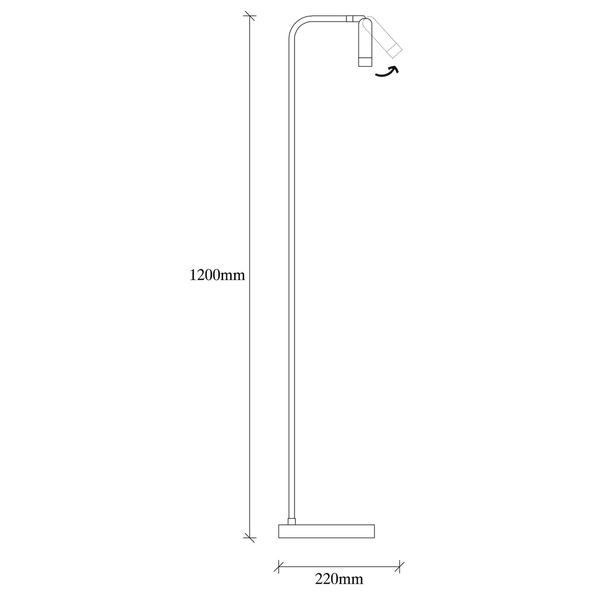 Stehlampe Schwarz Metall Vox