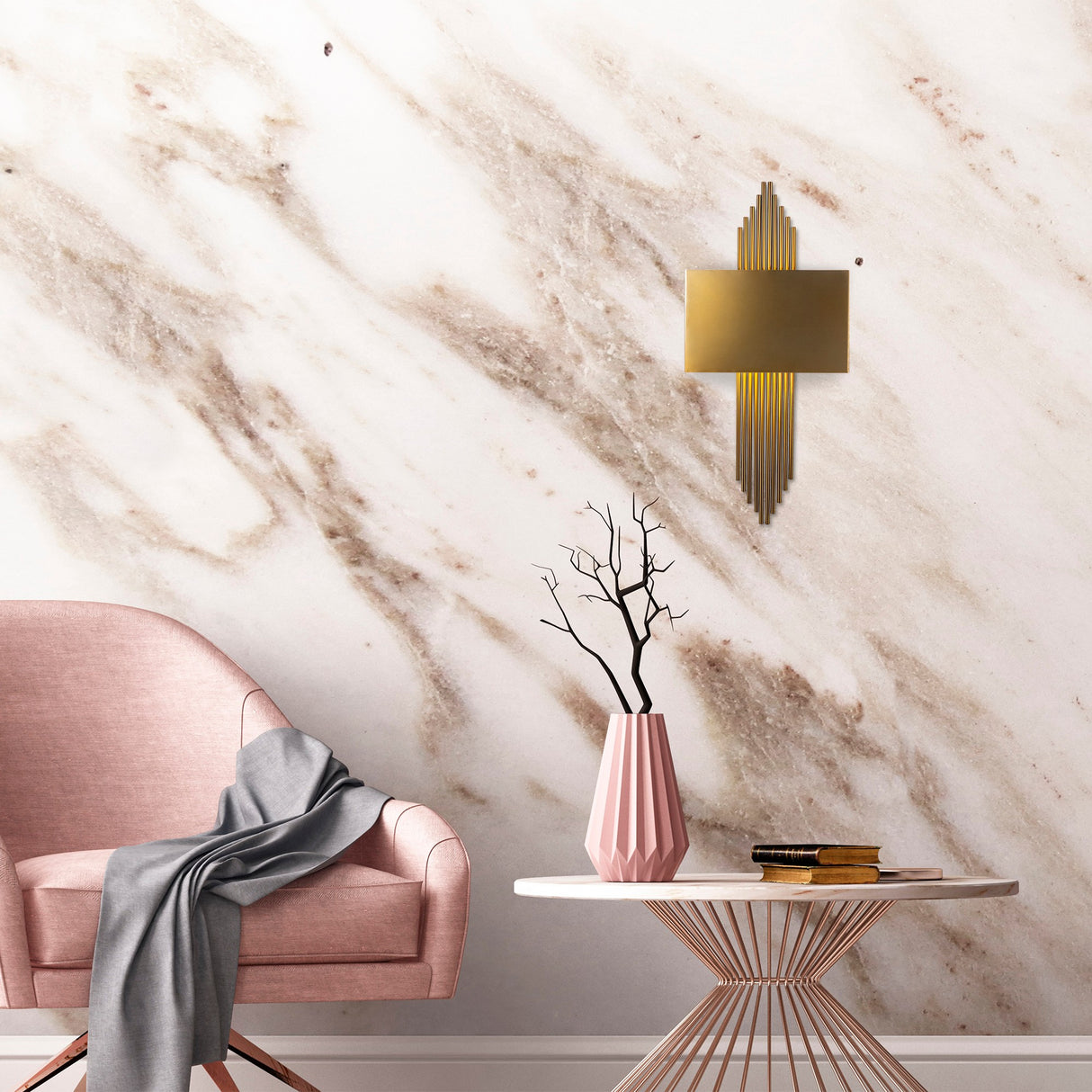 Wandleuchte bronzefarbenes Metall Andes