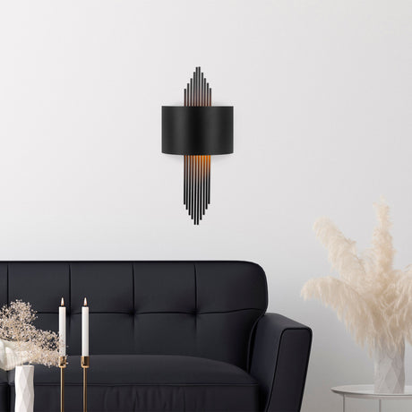 Wandleuchte 1-flammig Schwarz Metall Andes