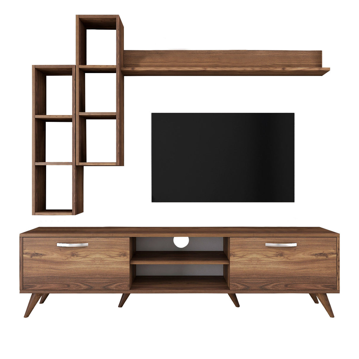 TV -Möbel -Set Ion Walnut Melamin 180x48.6x35 cm