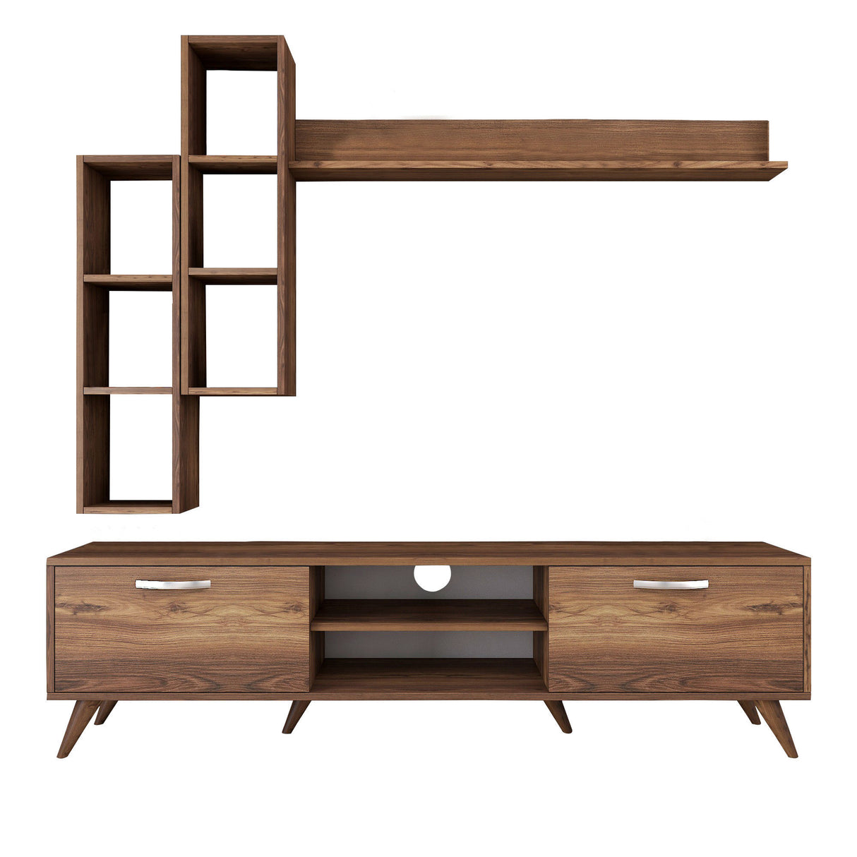 TV -Möbel -Set Ion Walnut Melamin 180x48.6x35 cm