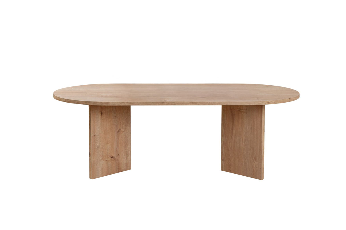 Salontafels - Ovale salontafel eiken melamine - Japandi - 119x60 cm - Sota - Dimehouse