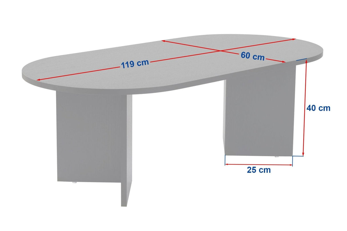 Couchtisch Eiche schwarz Melamin Bogenform Koda 119x60 cm
