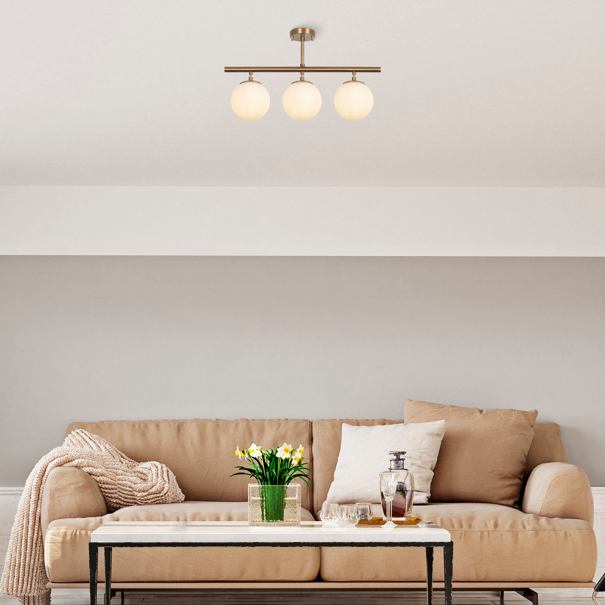 Hängelampe 3-flammig bronzefarbenes Metall