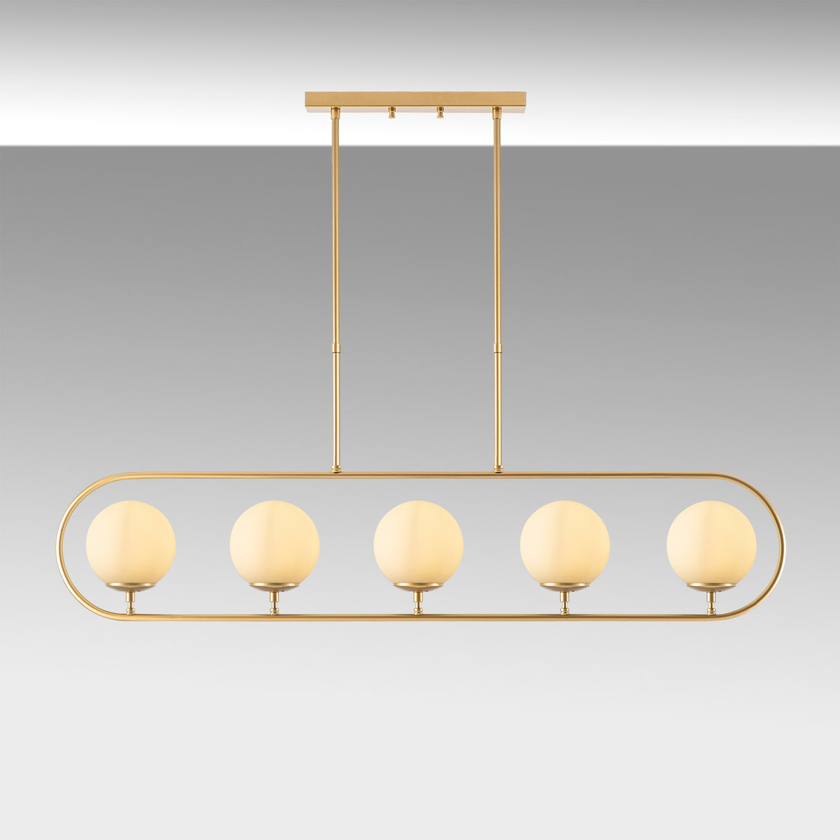 Hängelampe 5-flammig Gold Beige Glas Lucent